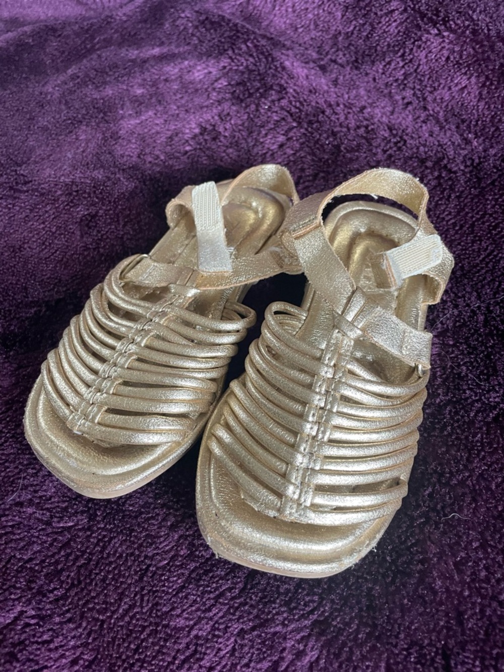 Zara Metallic Gold Strappy Kids Sandals